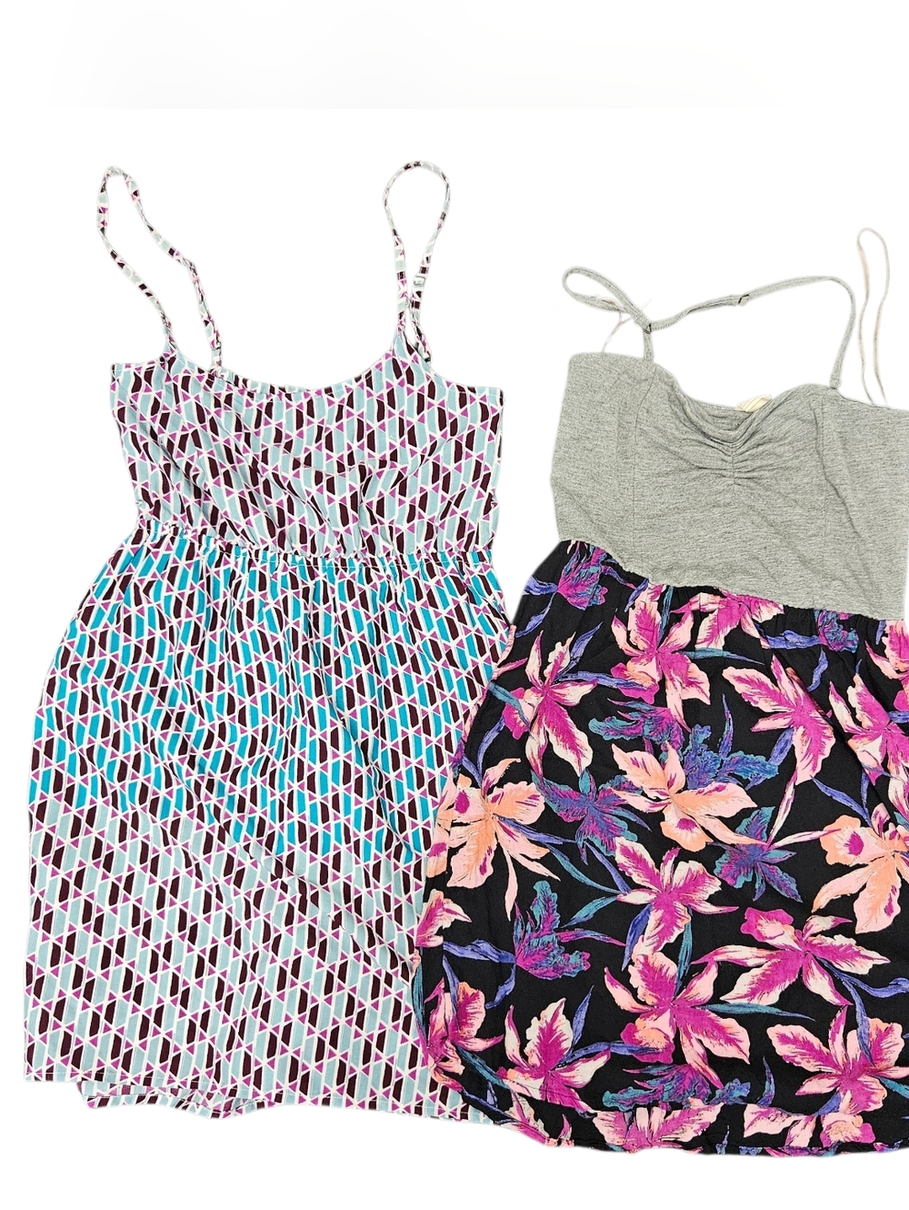 Bundle 2 Roxy Quicksilver Summer Spring Short Purple Floral Dress Mini Size XS